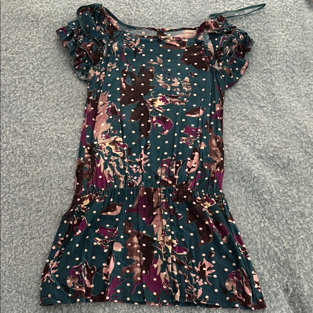 Floral Teal and Purple Women's Dress